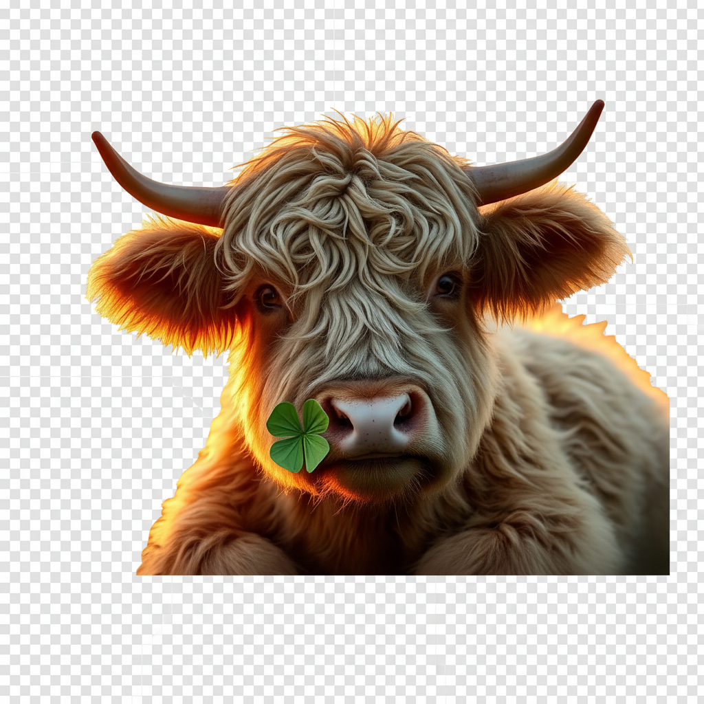 Sweet & Spicy Lucky Baby Cow – Sunset Digital Art Download