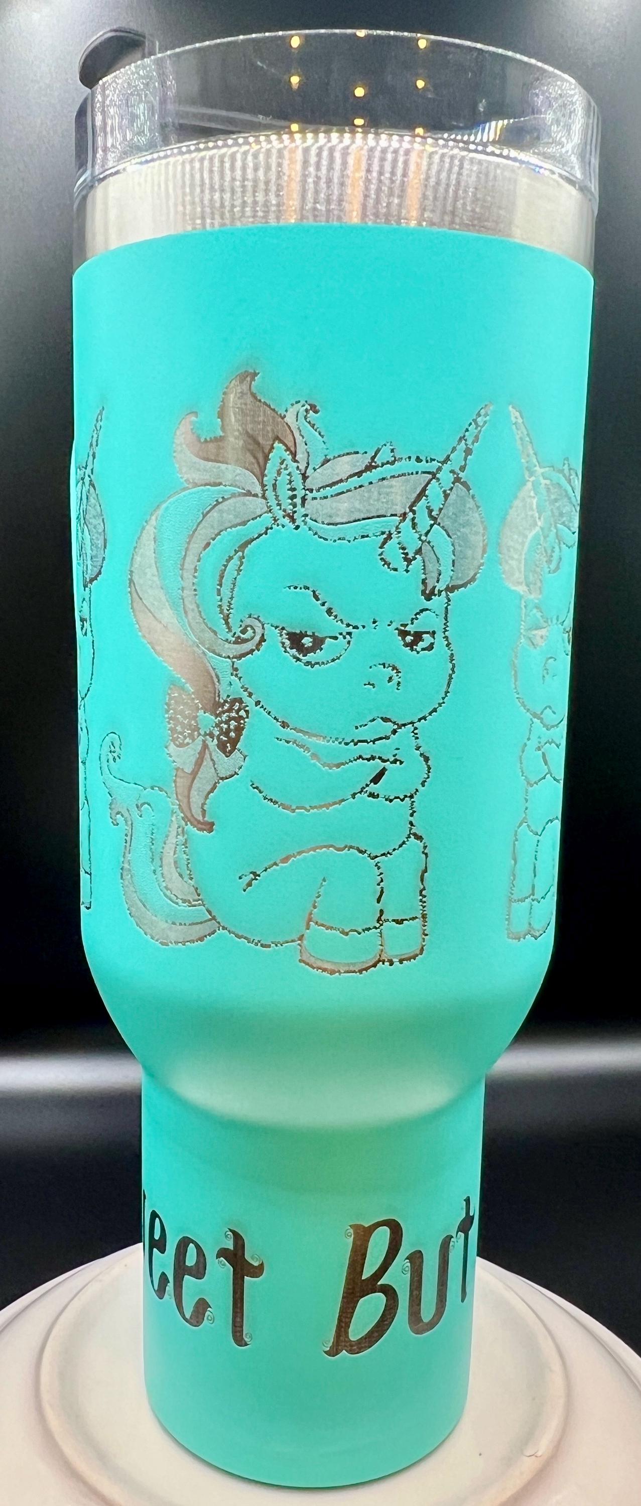 Customizable 40oz Angry Unicorn Tumbler Fun & Fierce, Just Like You!
