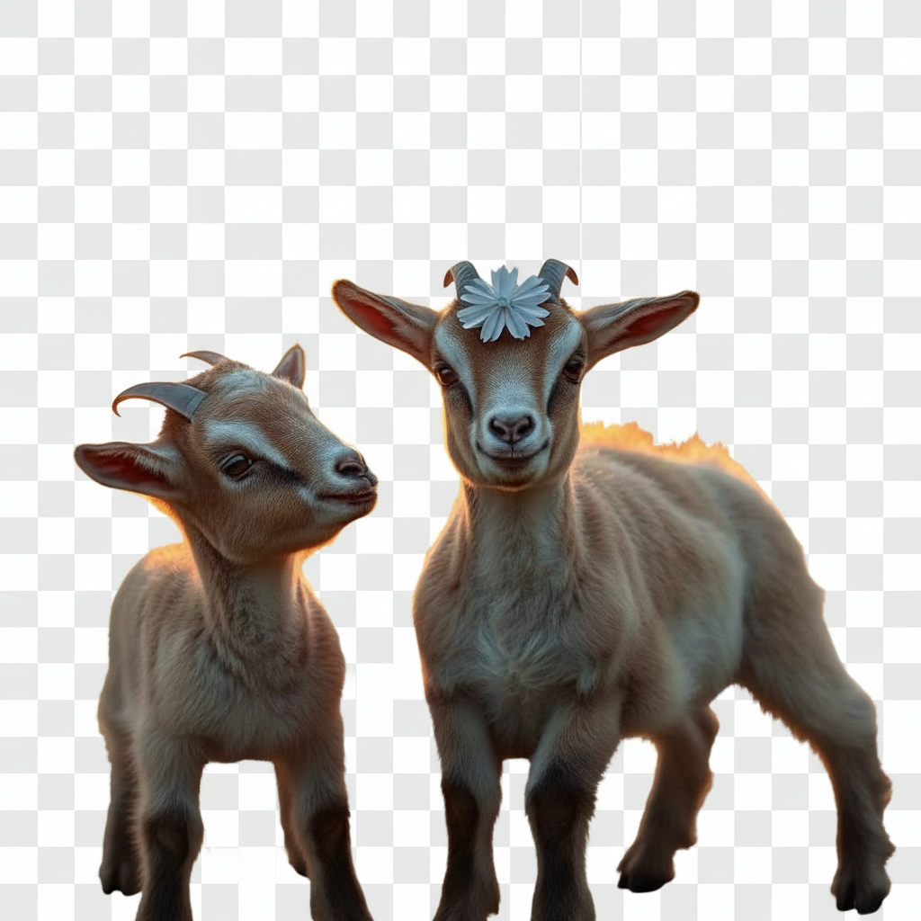 Sweet & Spicy Baby Goats – Sunset Digital Art Download